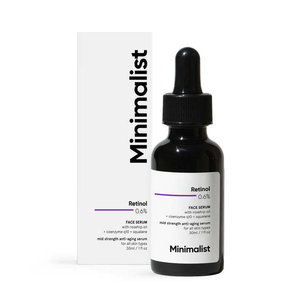 Minimalist Retinol 0.6% anti-aging face serum, imported from the UK
