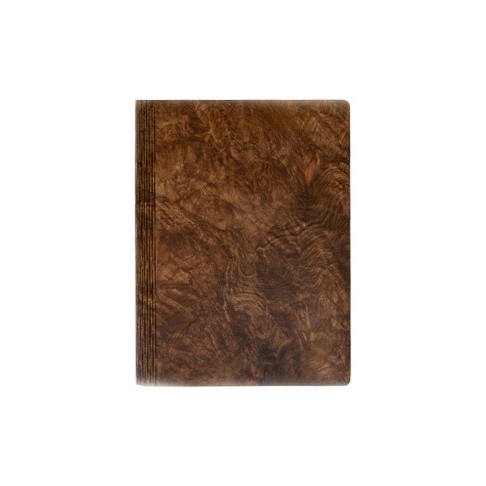 Bark & Rock B5 walnut burr wood journal, British product