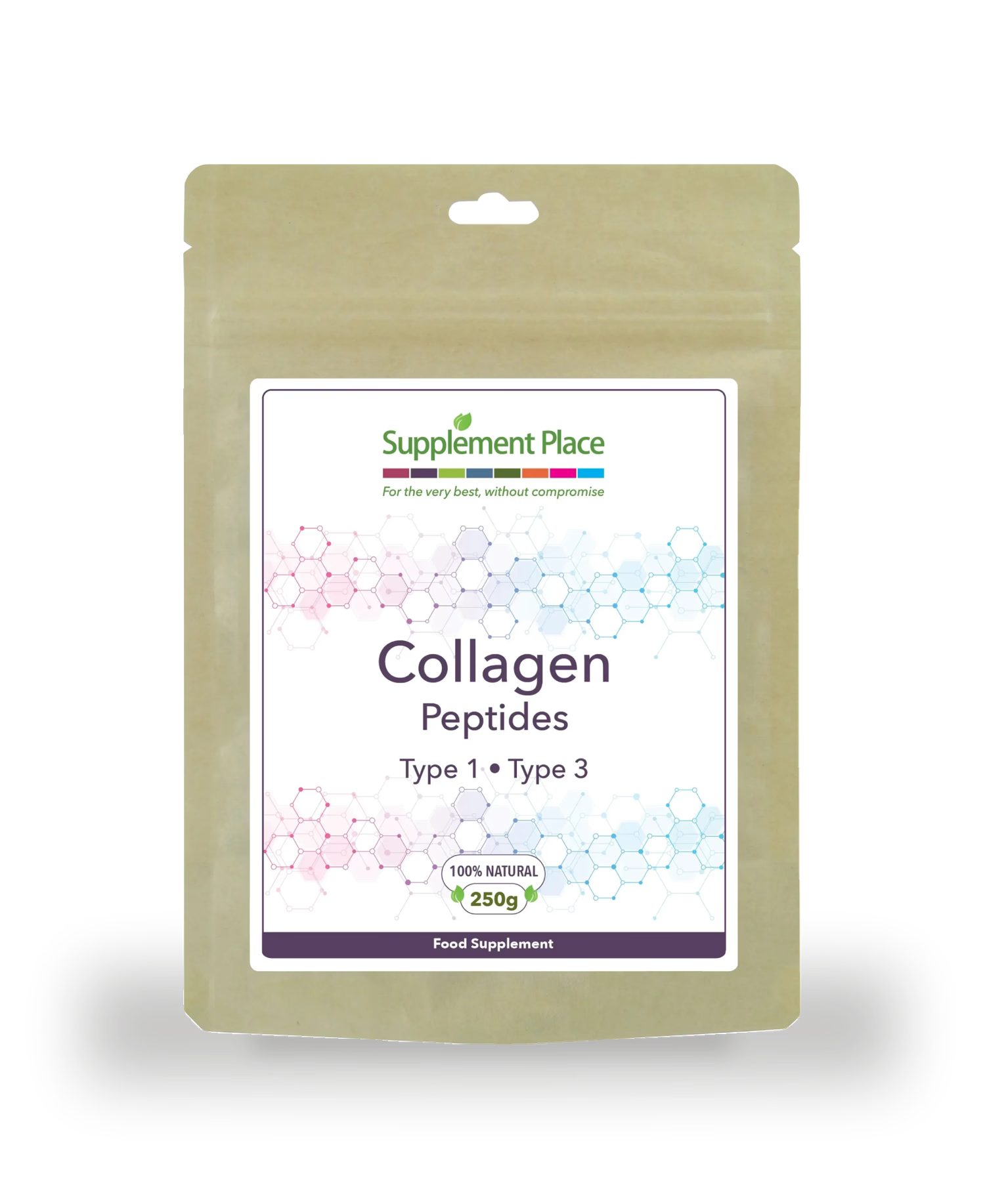 Supplement Place collagen peptides powder type 1 and 3 250g, imported from the UK