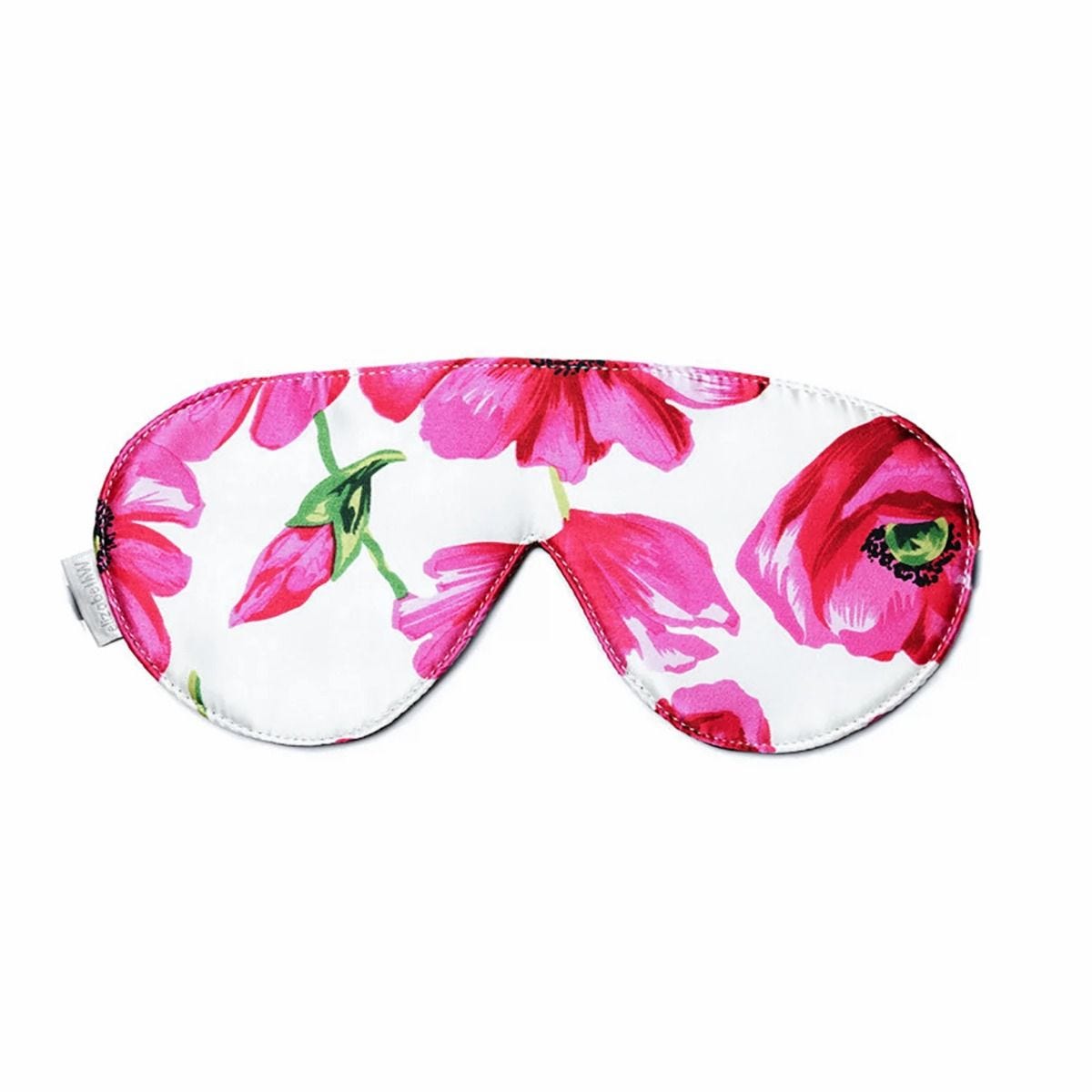 Elizabeth W poppy silk sleep mask (British brand)