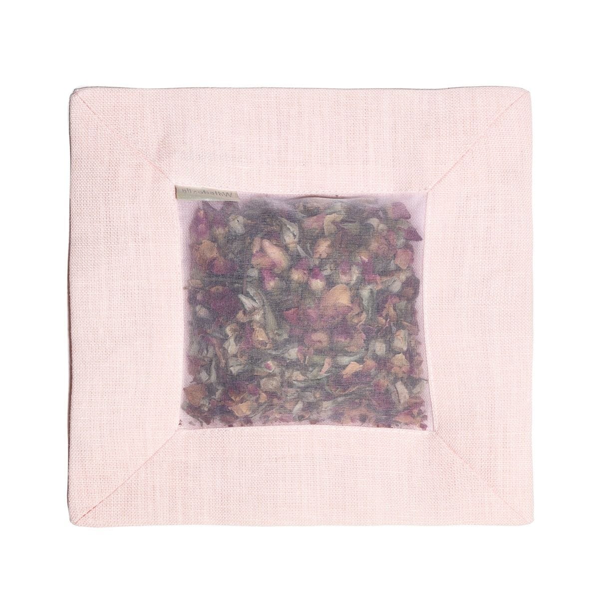 Elizabeth W rose pink linen sachet for drawers, UK version