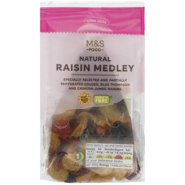 M&S Natural Soft Jumbo Raisin Medley   200g