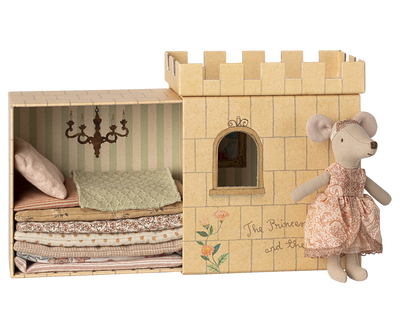 fortnum Maileg Princess and the Pea Big Sister Mouse Soft Playset- Buy online at McGrocer