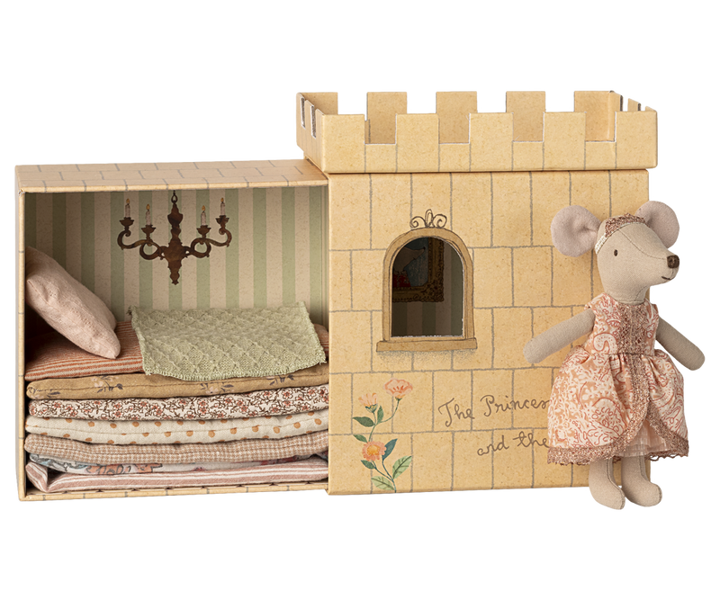 Maileg Princess and the Pea mouse playset, UK version