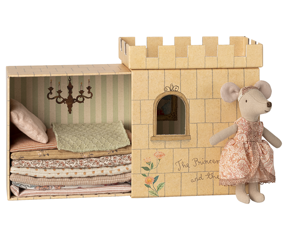 Maileg Princess and the Pea mouse playset, UK version