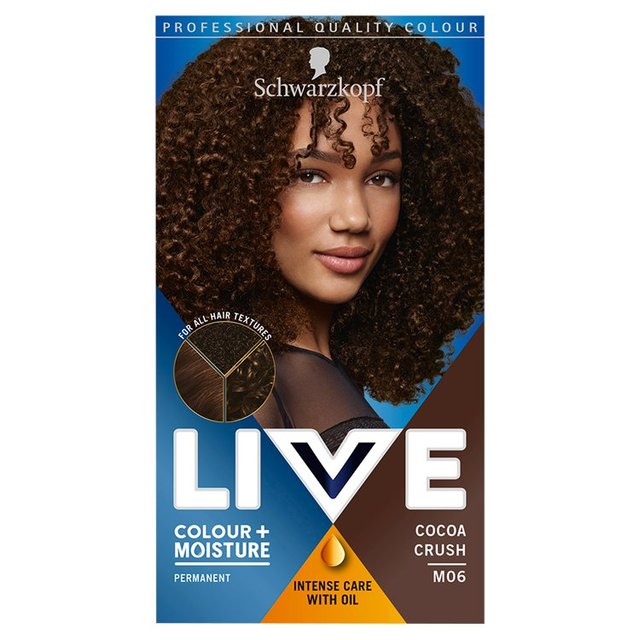 Schwarzkopf Live Colour + Moisture M06 Cocoa Crush Brown Permanent Hair Dye GOODS M&S   