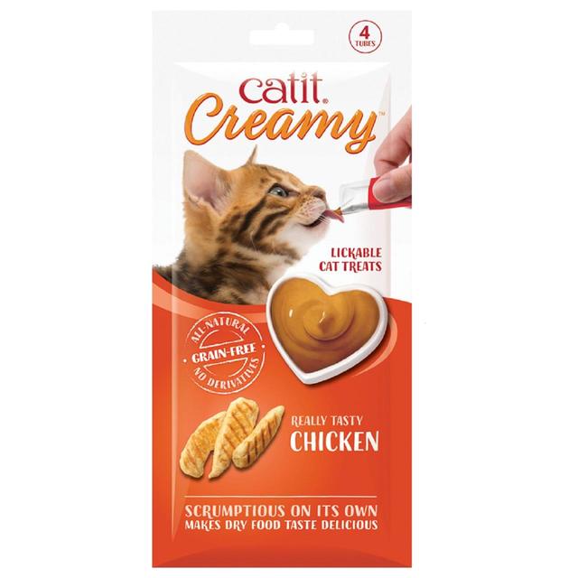 Catit Creamy Lickable Cat Treats Chicken   4 x 10g