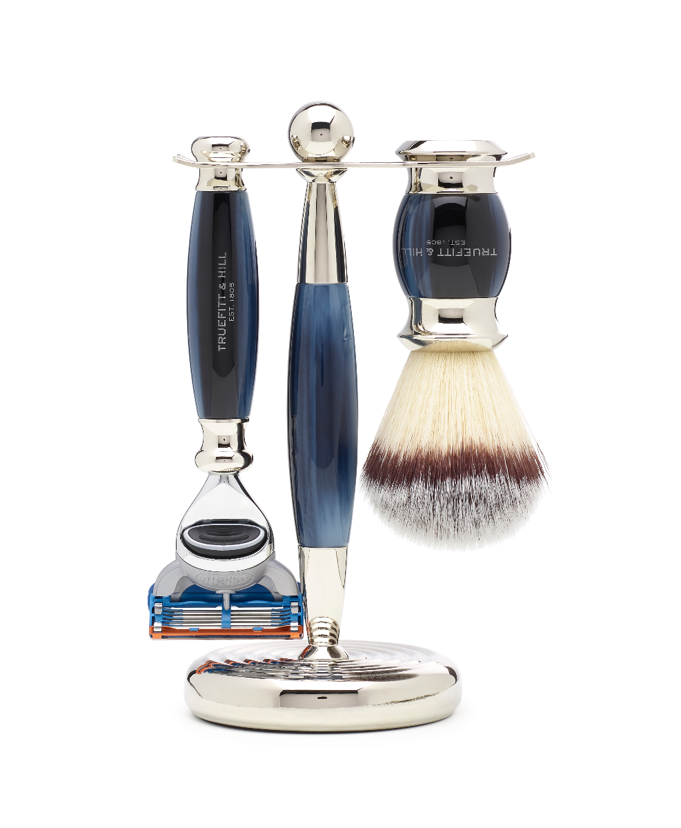 Truefitt & Hill shaving set in blue opal, UK version