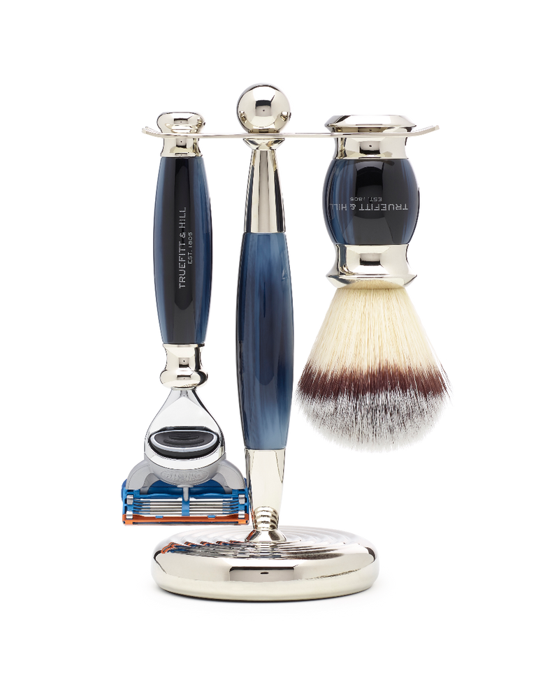 Truefitt & Hill shaving set in blue opal, UK version