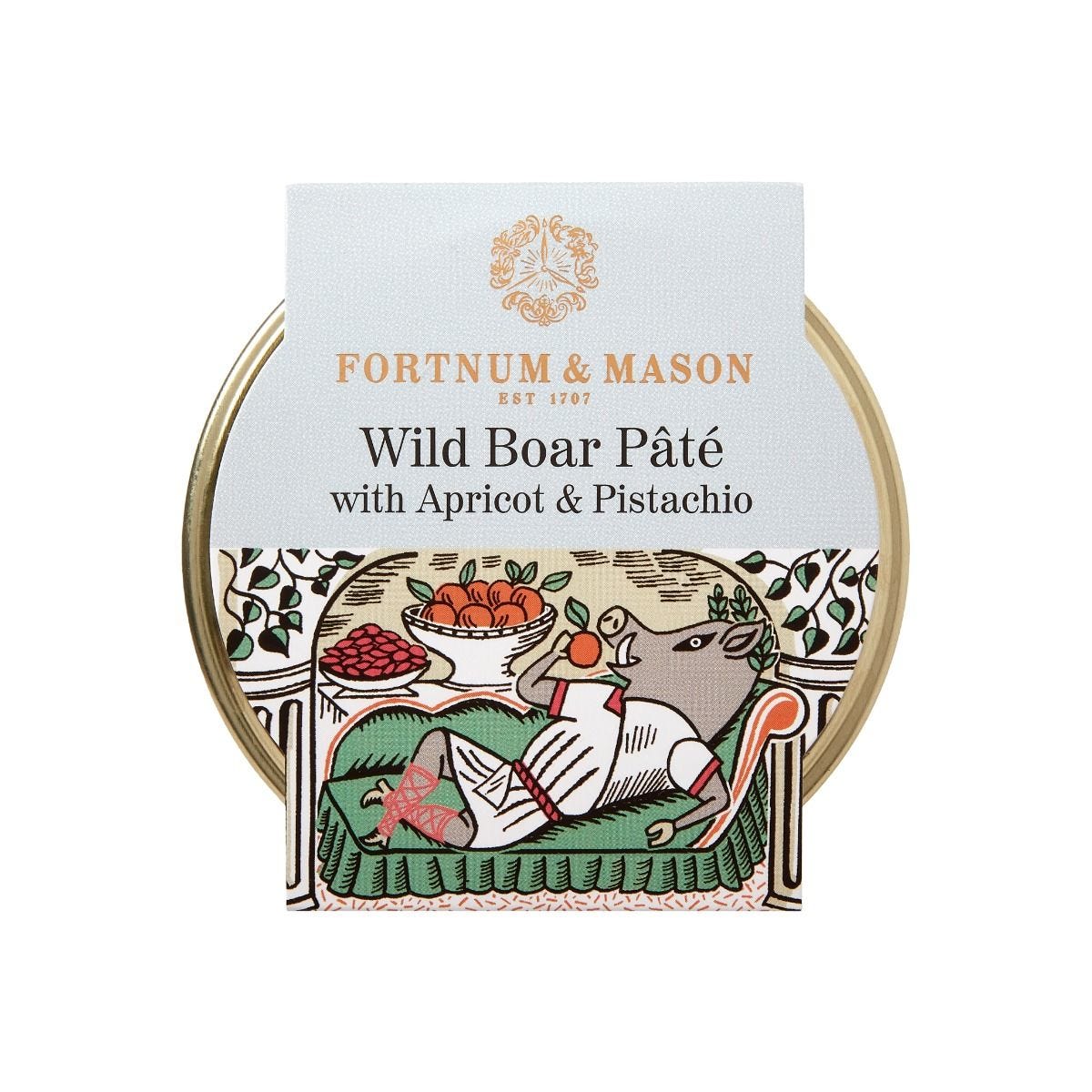 Wild boar pâté with apricot and pistachio 125g, imported from the UK