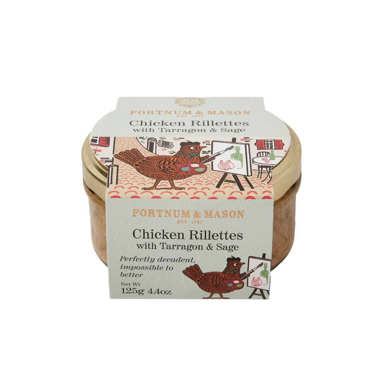 Chicken rillettes with tarragon and sage 125g, imported from the UK