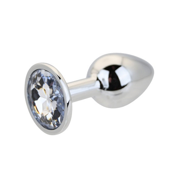 Loving Joy butt plug gold metal clear stone small, UK version