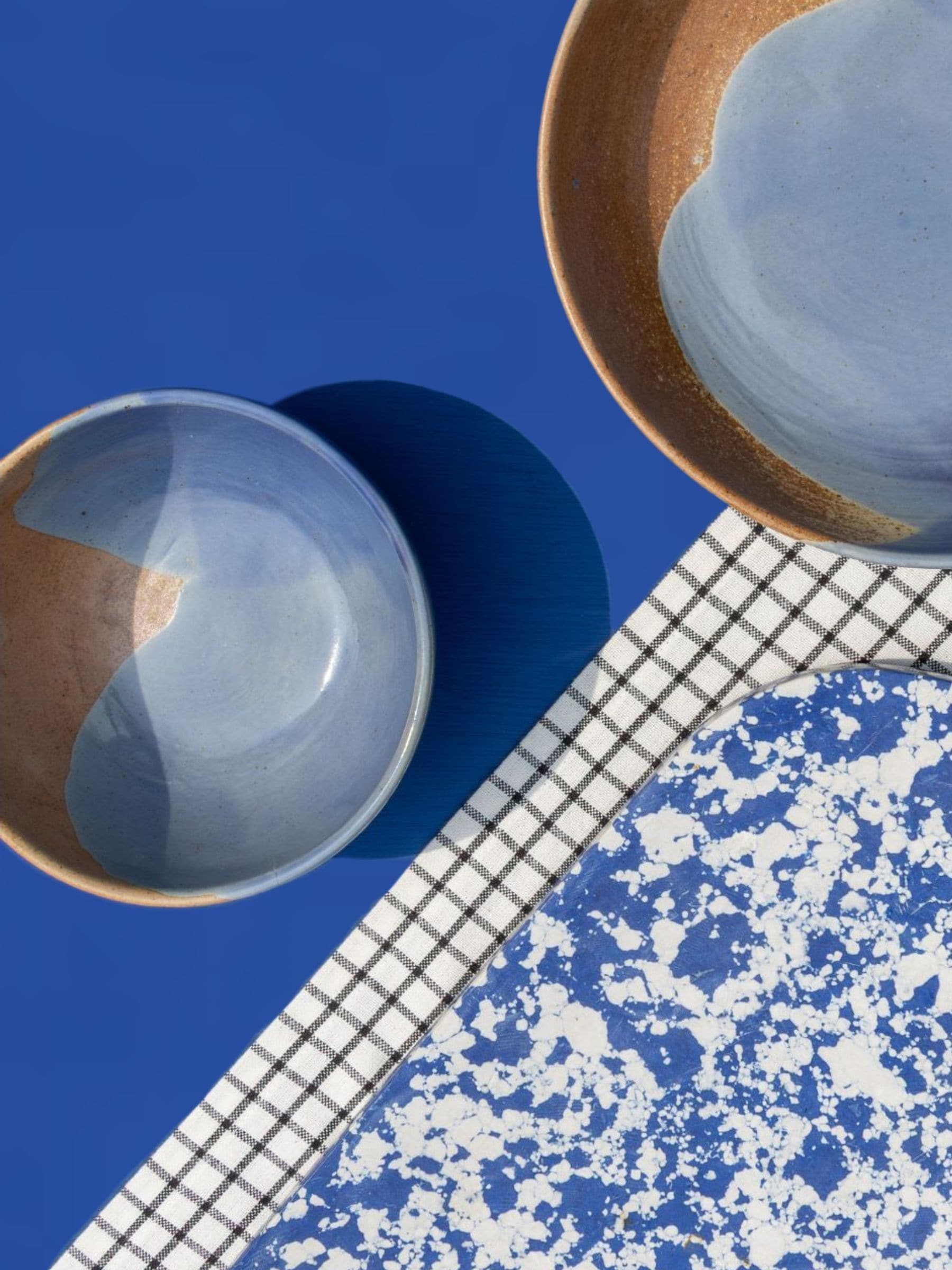 Curateology blue salt glazed cereal bowls set of 4, UK version