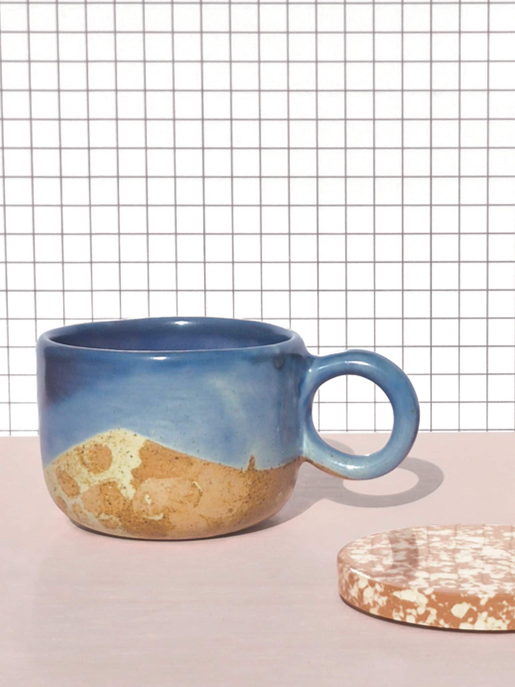 Curateology White Tavora Salt Glazed Mugs Set of 4