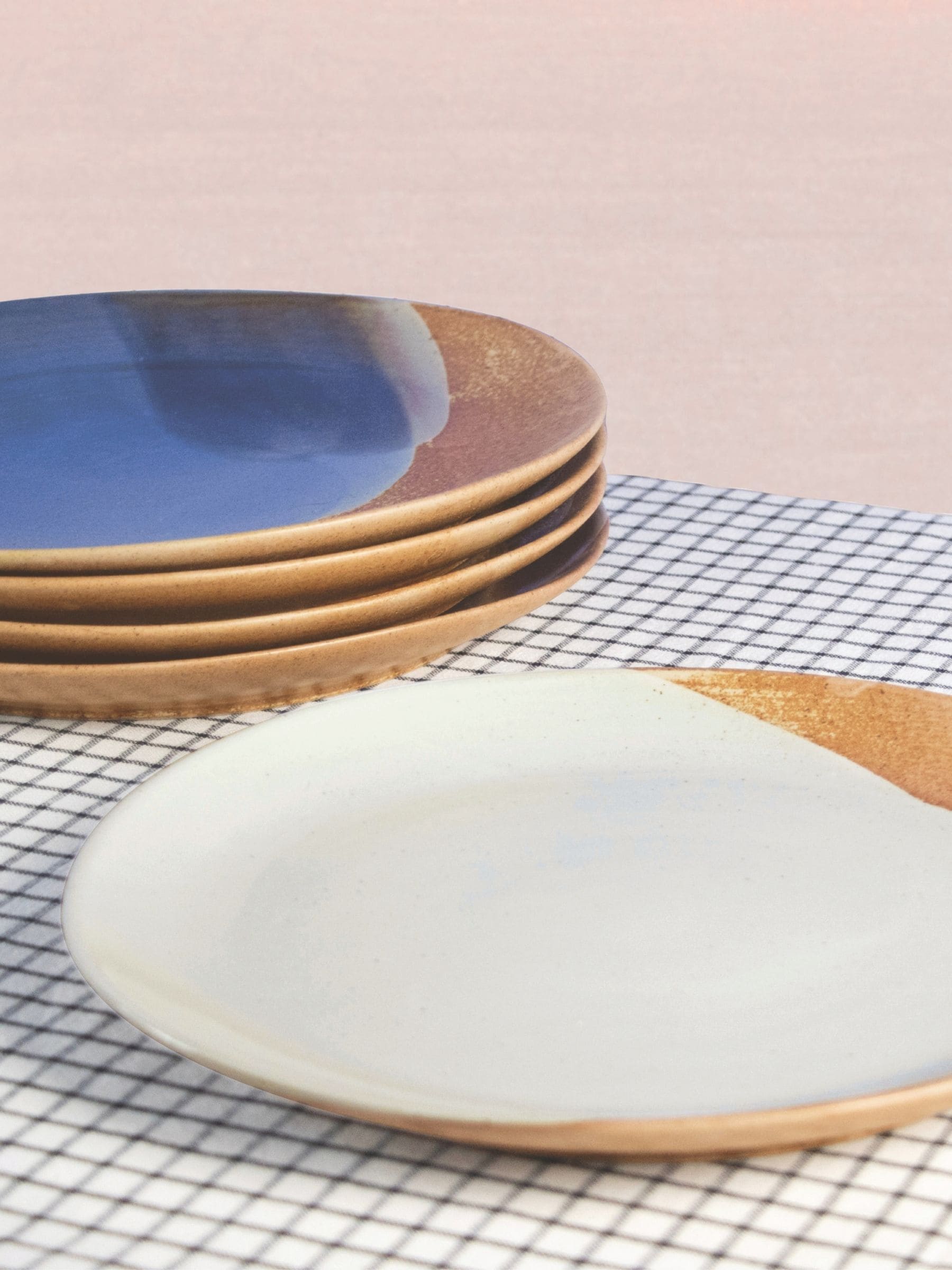 Curateology blue dinner plates set of 4 (British brand)