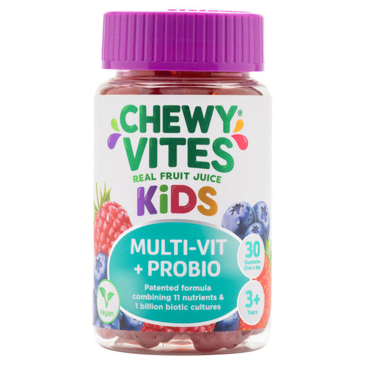 Chewy Vites Real Fruit Juice Kids Multi-Vit + Probio 30 Gummies One A Day GOODS ASDA   