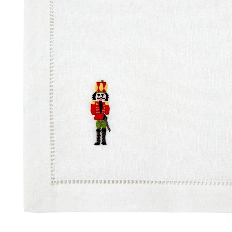Christmas Nutcracker hand-embroidered cotton napkin 50cm - British product