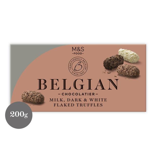 M&S Belgian Milk Dark & White Chocolate Truffles   200g