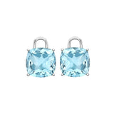 Kiki McDonough blue topaz cushion drops in 18ct white gold (British brand)