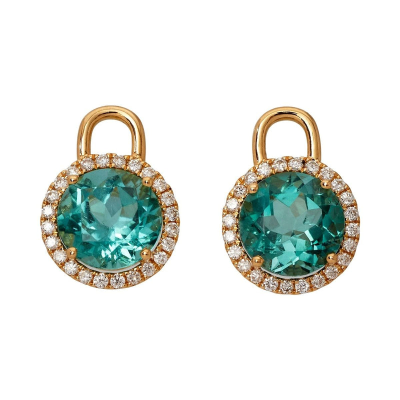 Kiki McDonough Grace green tourmaline diamond drops, 18ct gold (British brand)