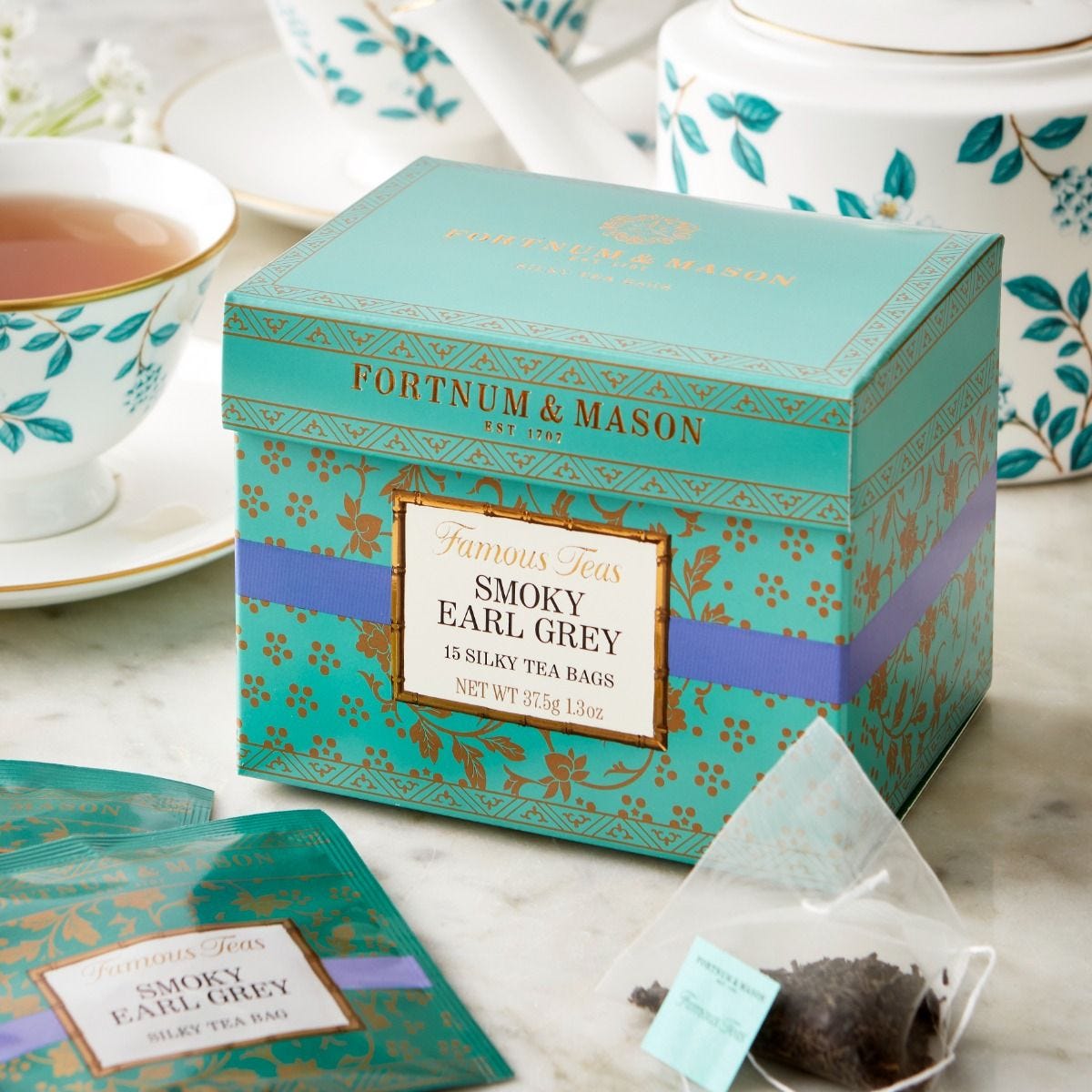 Smoky Earl Grey whole leaf tea bags 37.5g, imported from the UK