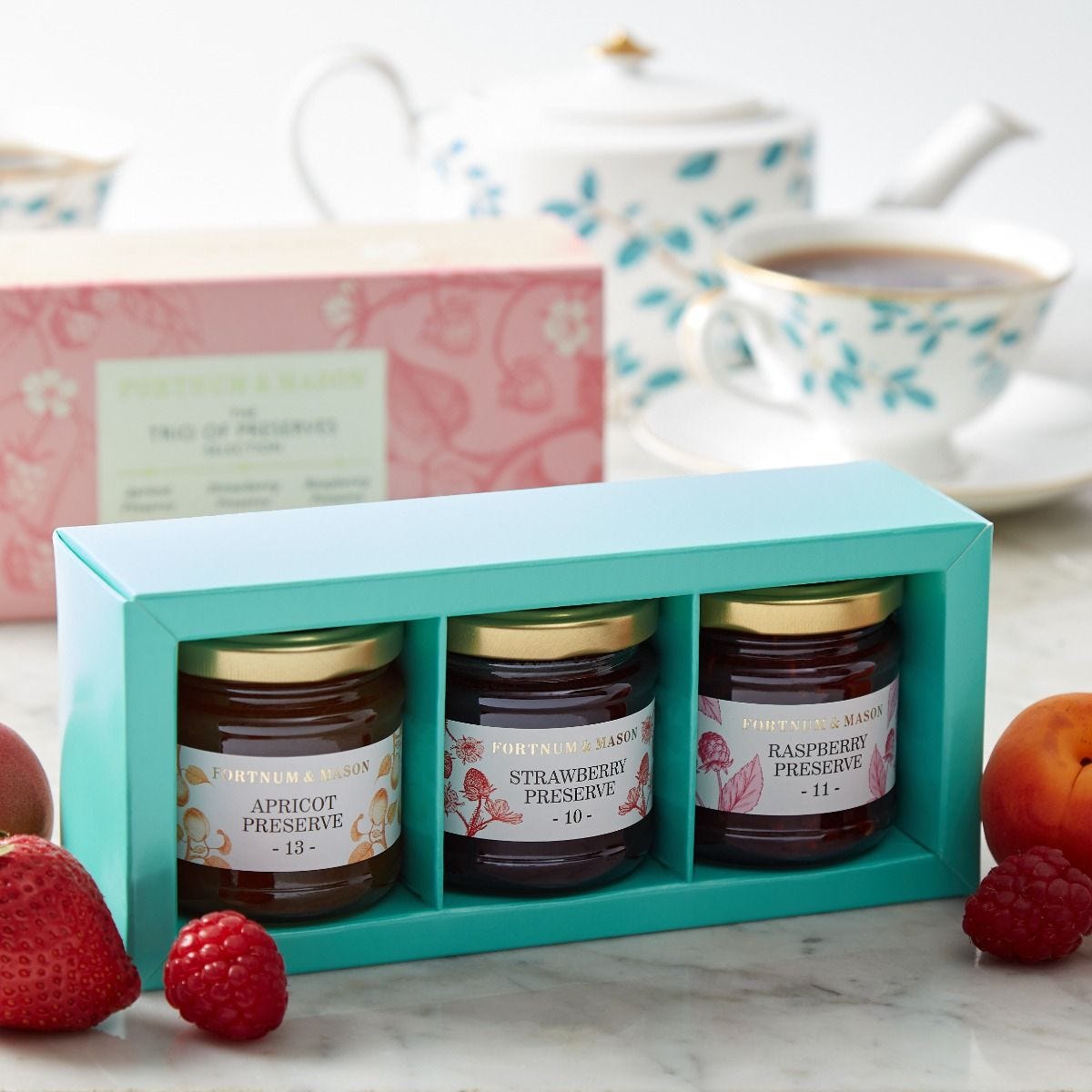 Fruit preserve trio gift pack with three 100g jars (British brand)