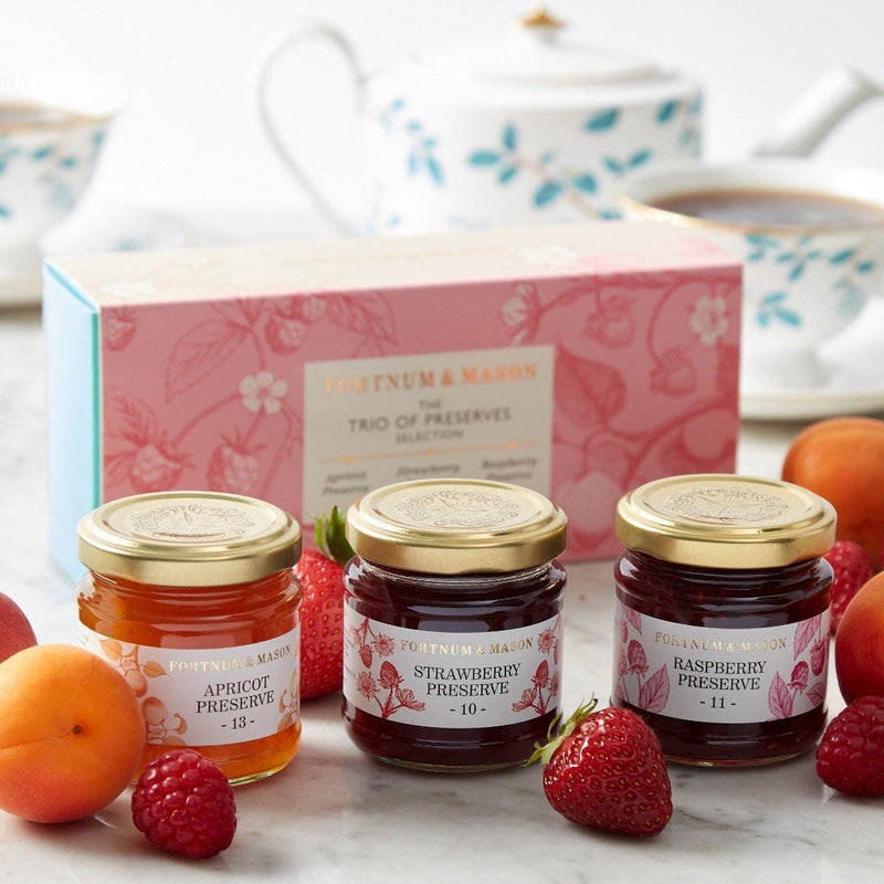 Fruit preserve trio gift pack with three 100g jars (British brand)