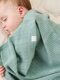 MORI Mint Green Blend Cellular Baby Blanket