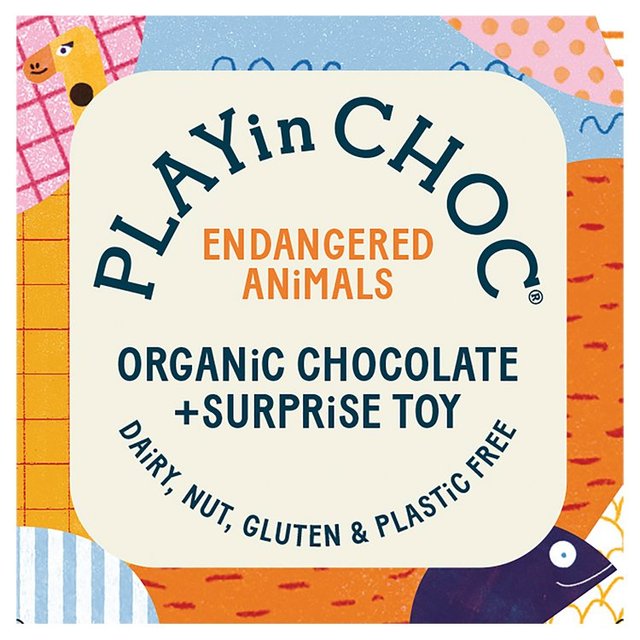 PLAYin CHOC Endangered Animals Organic Chocolate + Surprise Toy   50g GOODS M&S   