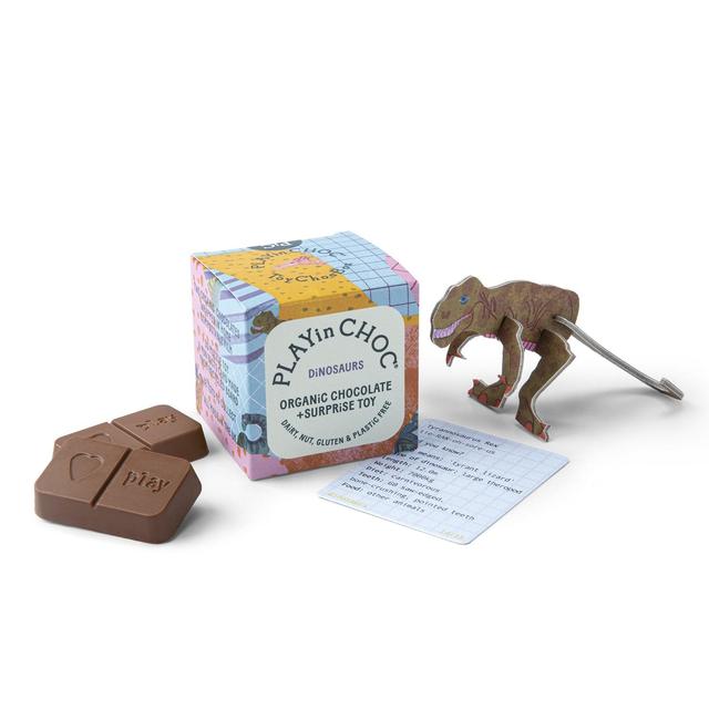 PLAYin CHOC Dinosaurs Organic Chocolate + Surprise Toy   50g