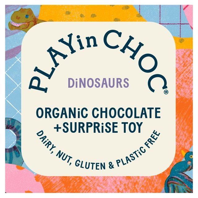 PLAYin CHOC Dinosaurs Organic Chocolate + Surprise Toy   50g GOODS M&S   