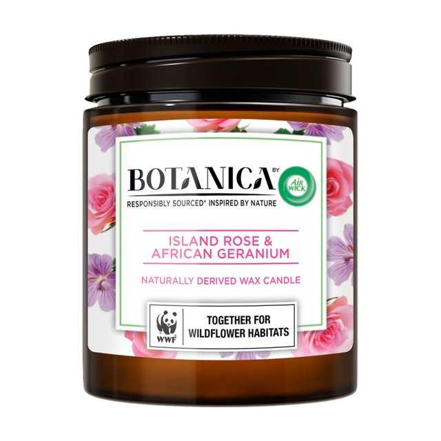 Airwick Botanica Candle Island Rose & African Geranium   205g GOODS M&S   