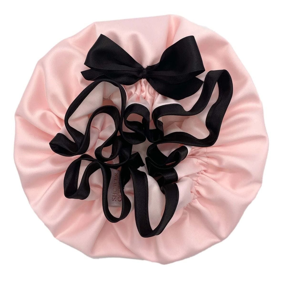 Shower Goddess satin shower cap vintage pink (British brand)
