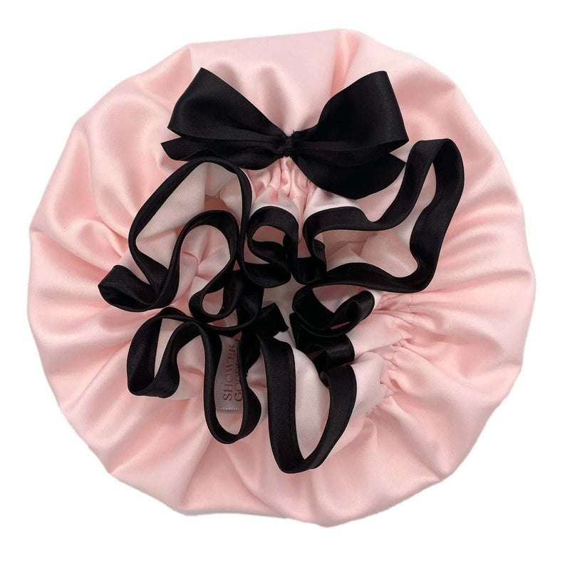 Shower Goddess satin shower cap vintage pink (British brand)