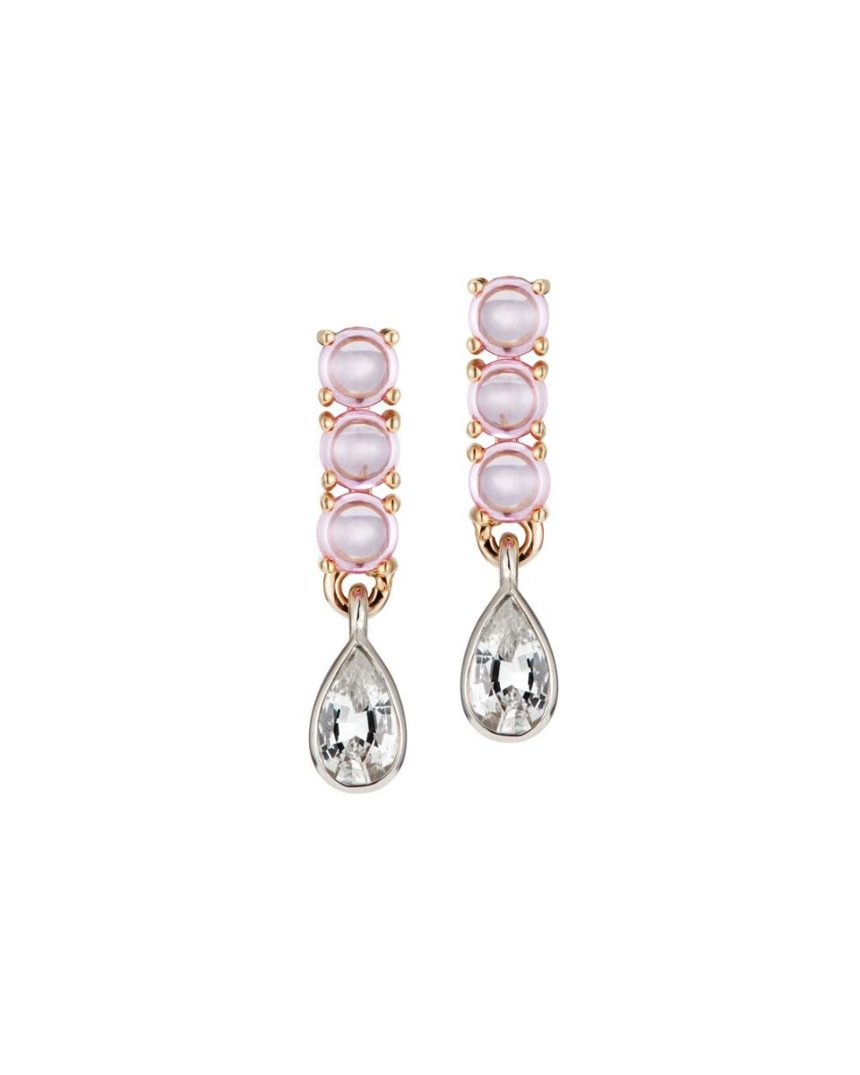 Crux London Happy Tears pear drop earrings in pink (British brand)