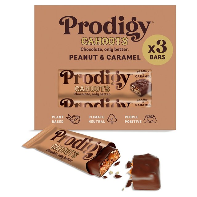 Prodigy Peanut & Caramel Cahoots Chocolate Bar Multipack   3 x 45g