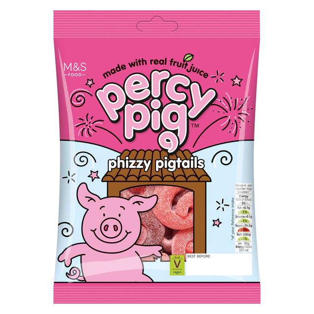 M&S Percy Pig Phizzy Pigtails   170g