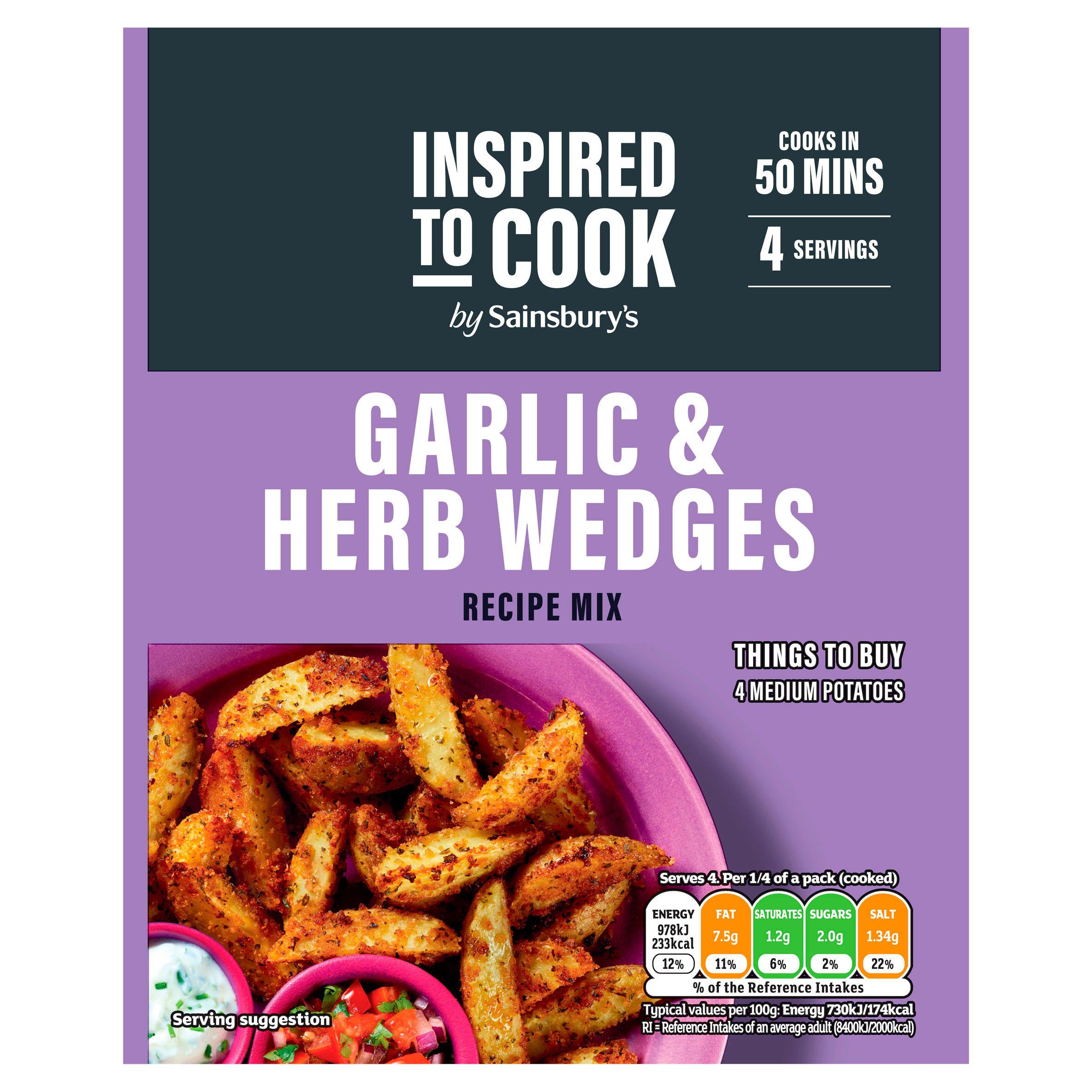 Sainsbury's Garlic & Herb Wedges Recipe Mix, Inspired to Cook 38g GOODS Sainsburys   