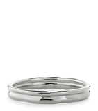 Monica Vinader Siren Muse stacked sterling silver ring (British brand)