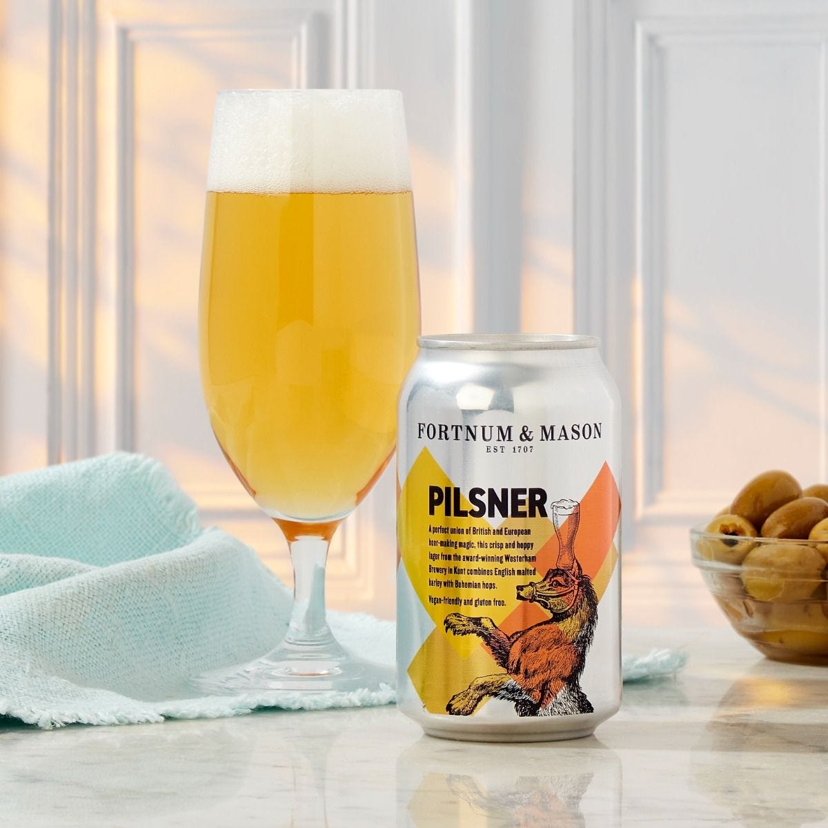 Fortnum's English Pilsner cans, 6 x 33cl - British product