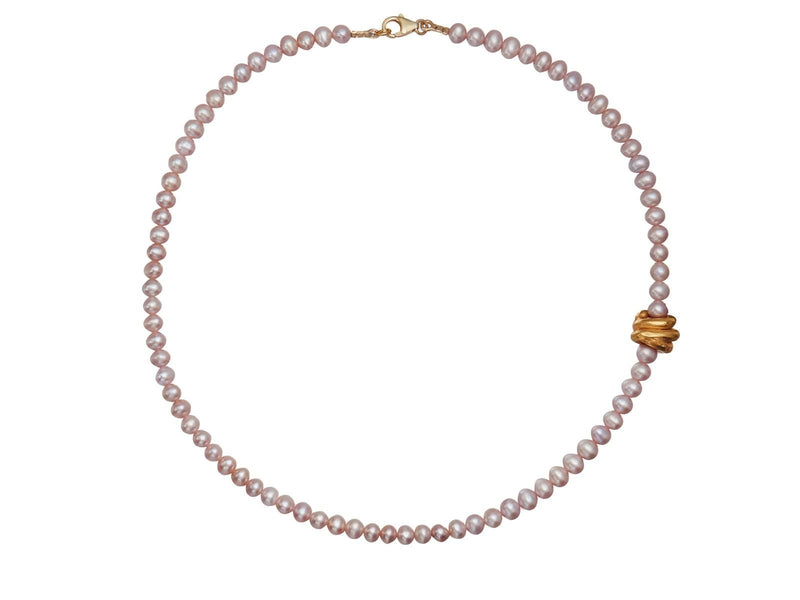 Alighieri pink pearl necklace with 24ct gold plated bronze, UK version