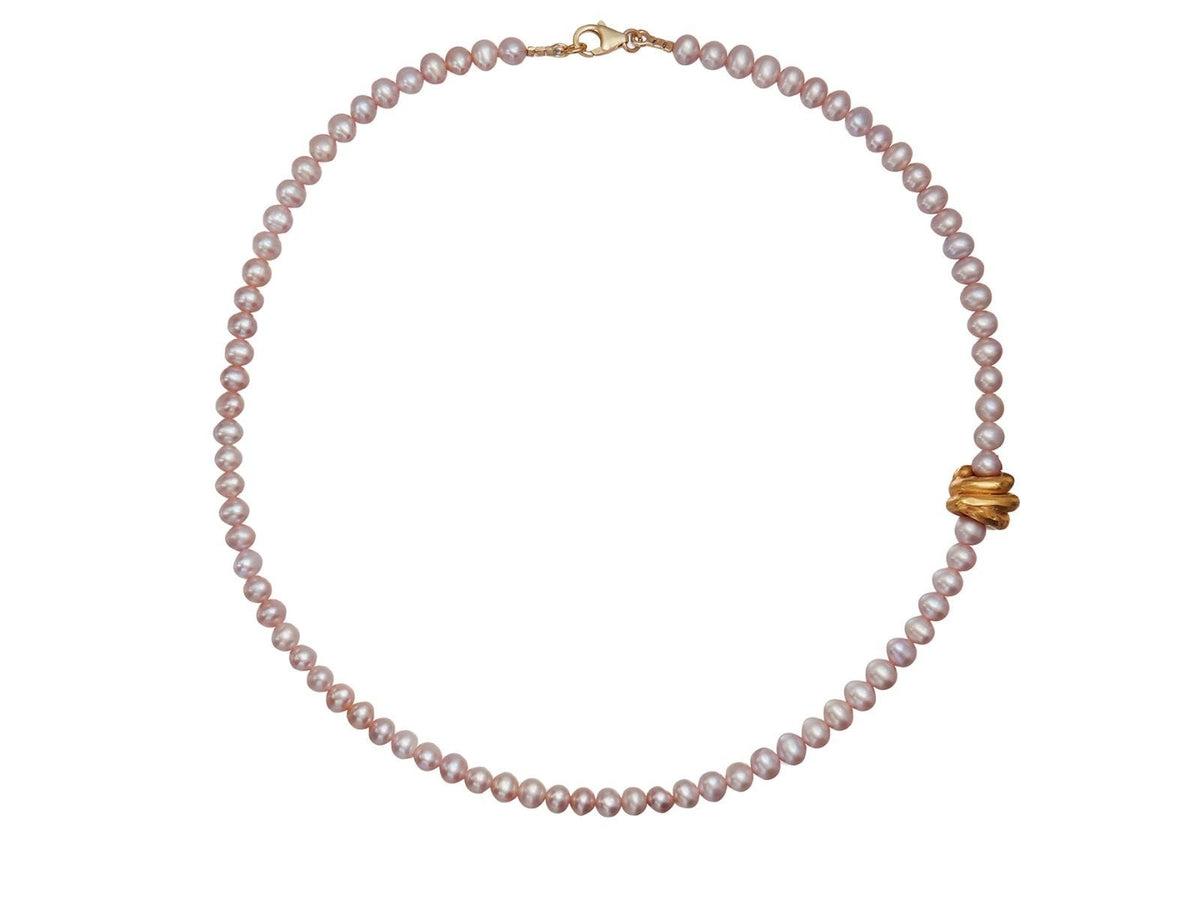 Alighieri pink pearl necklace with 24ct gold plated bronze, UK version