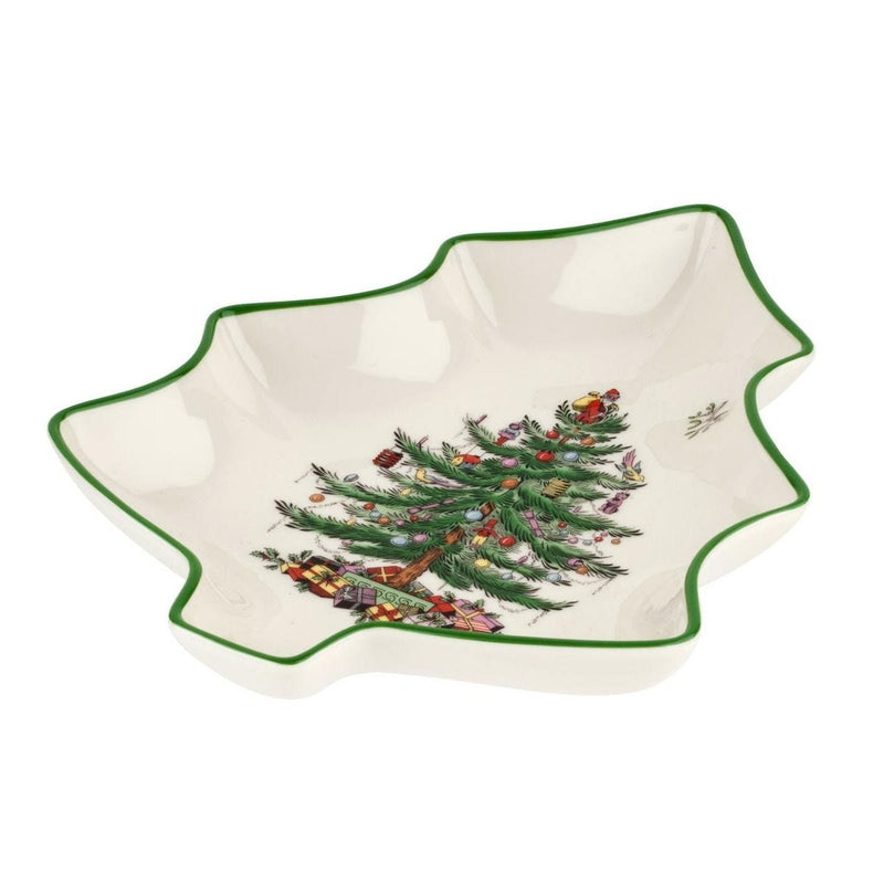 Spode Christmas tree shaped stoneware dish 10 inch, imported from the UK