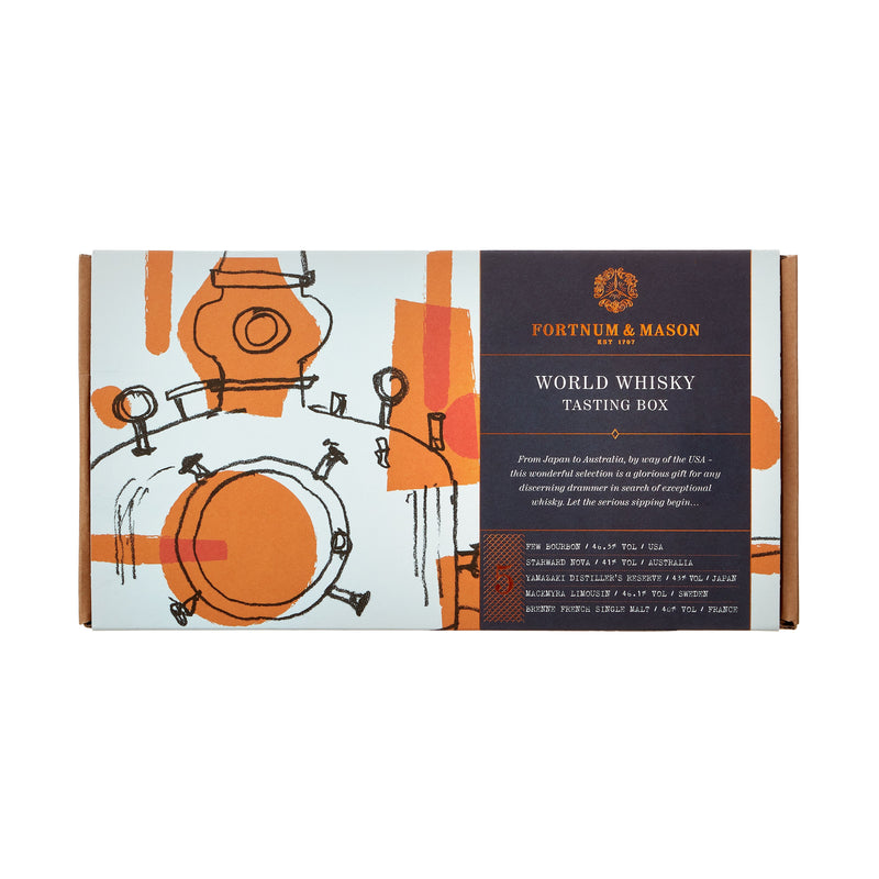 World whisky tasting set with five 3cl samples (British brand)