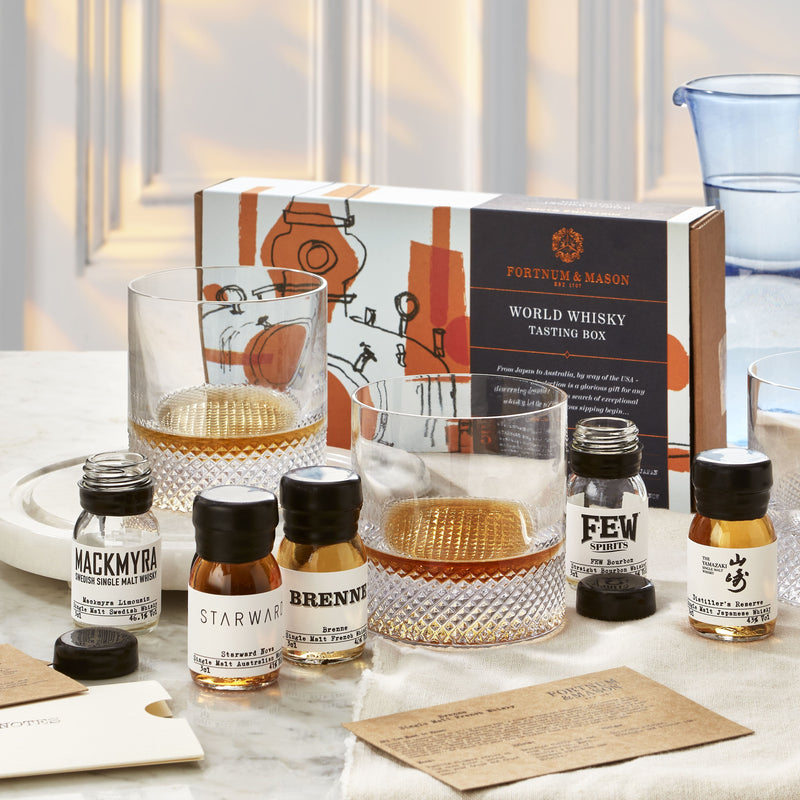World whisky tasting set with five 3cl samples (British brand)