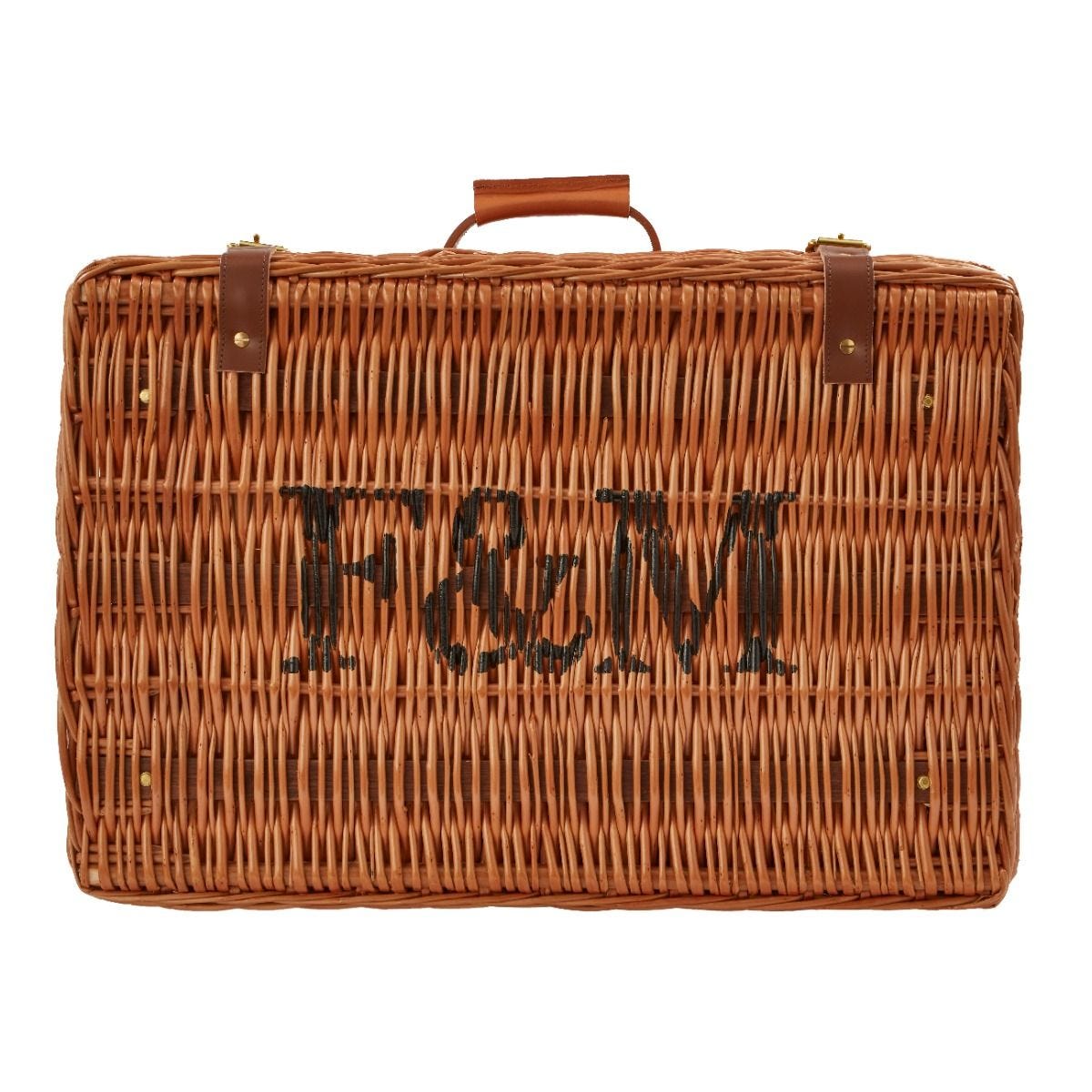 Fortnum's Camellia white wicker hamper for two - British product