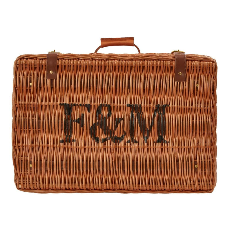 Fortnum's Camellia white wicker hamper for two - British product
