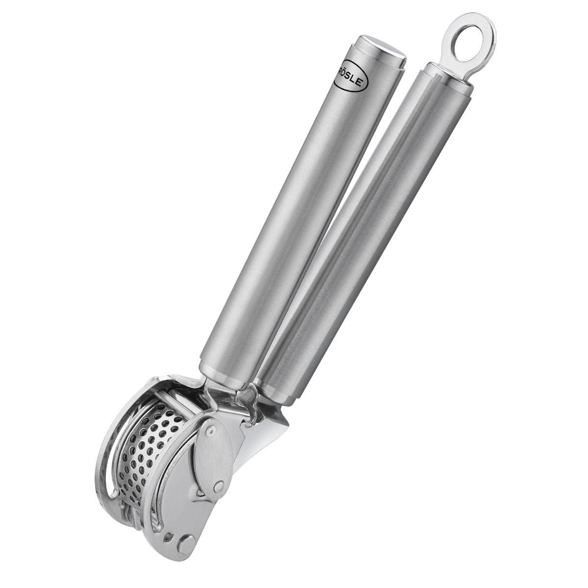 Rösle garlic press stainless steel with scraper (British brand)