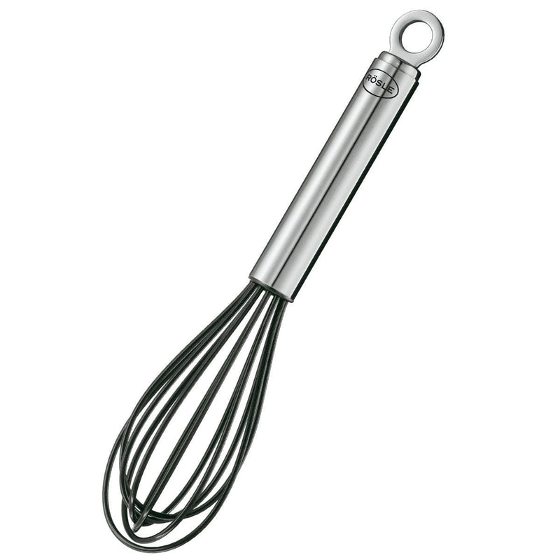 Rösle silicone egg whisk with stainless steel handle (British brand)