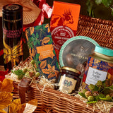 Autumn Days wicker hamper with biscuits and chocolates, UK version